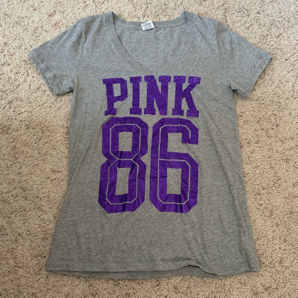 VS PINK Sparkly V-Neck Shirt